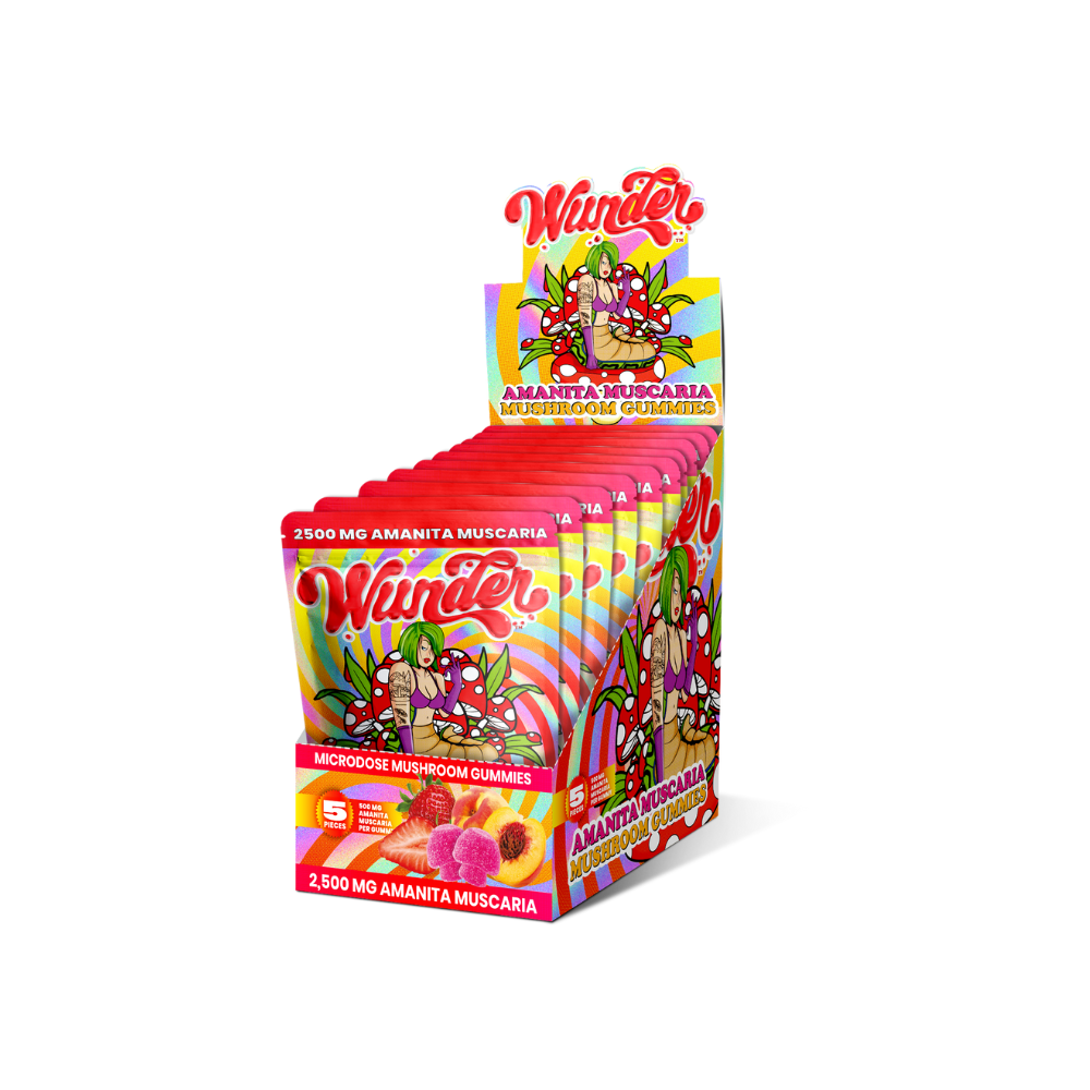 Wunder 2500mg Amanita Muscaria Mushroom Gummies in Strawberry nectarine flavor (5 pieces per pack)