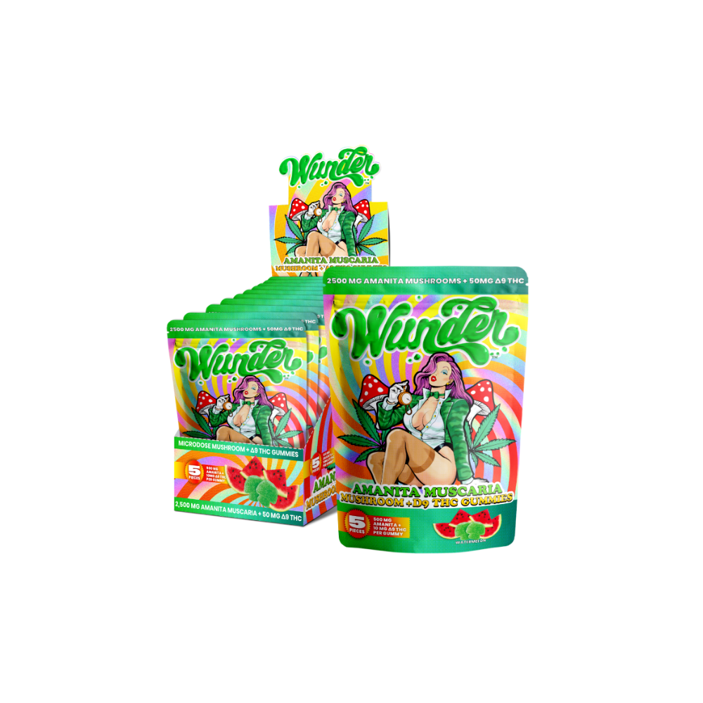 Wunder 2500mg Amanita Muscaria Mushroom Gummies in Strawberry nectarine flavor (5 pieces per pack)